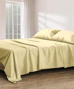 Juego de sábanas 100% algodón egipcio -Beige