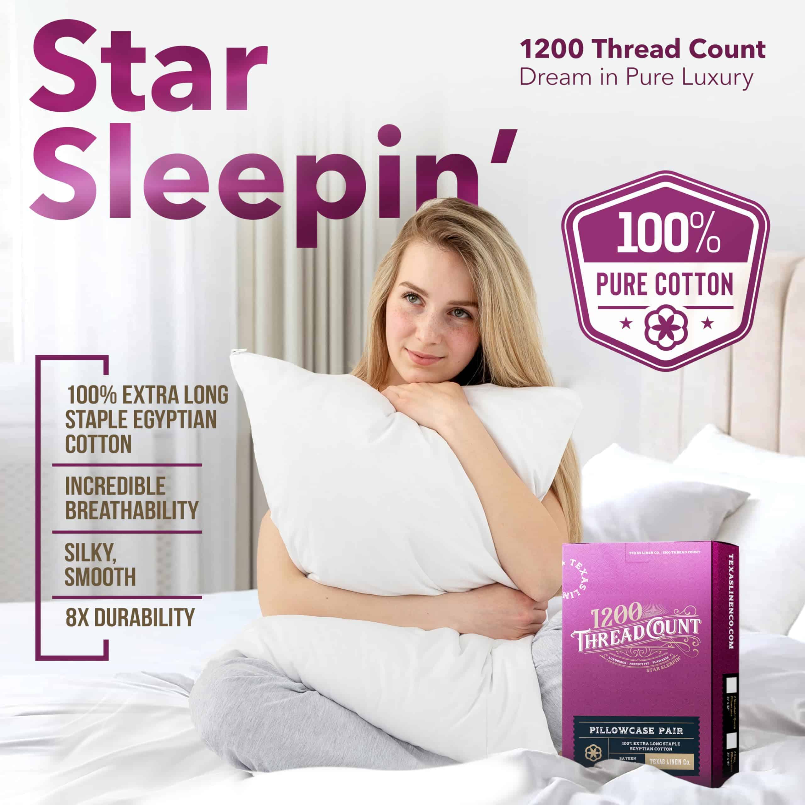 Texas Linen Co. - Juego de 2 Fundas de Almohada - Imagen 3