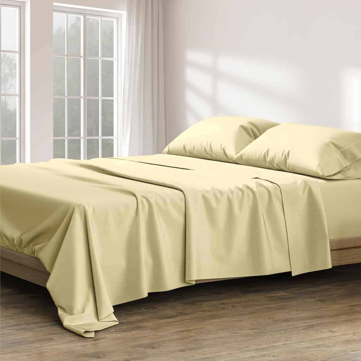 Juego de sábanas 100% algodón egipcio -Beige