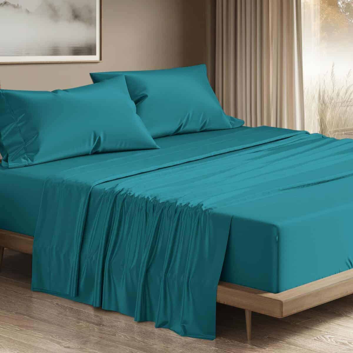 Juego de sábanas king de algodón egipcio de 1200 hilos -