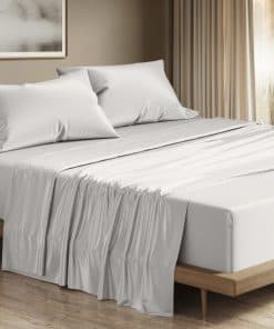 Juego de Sábanas 100% Algodón Egipcio Tamaño -Gris Claro