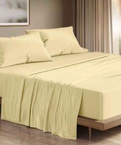 Juego de sábanas 100% de algodón egipcio -Beige