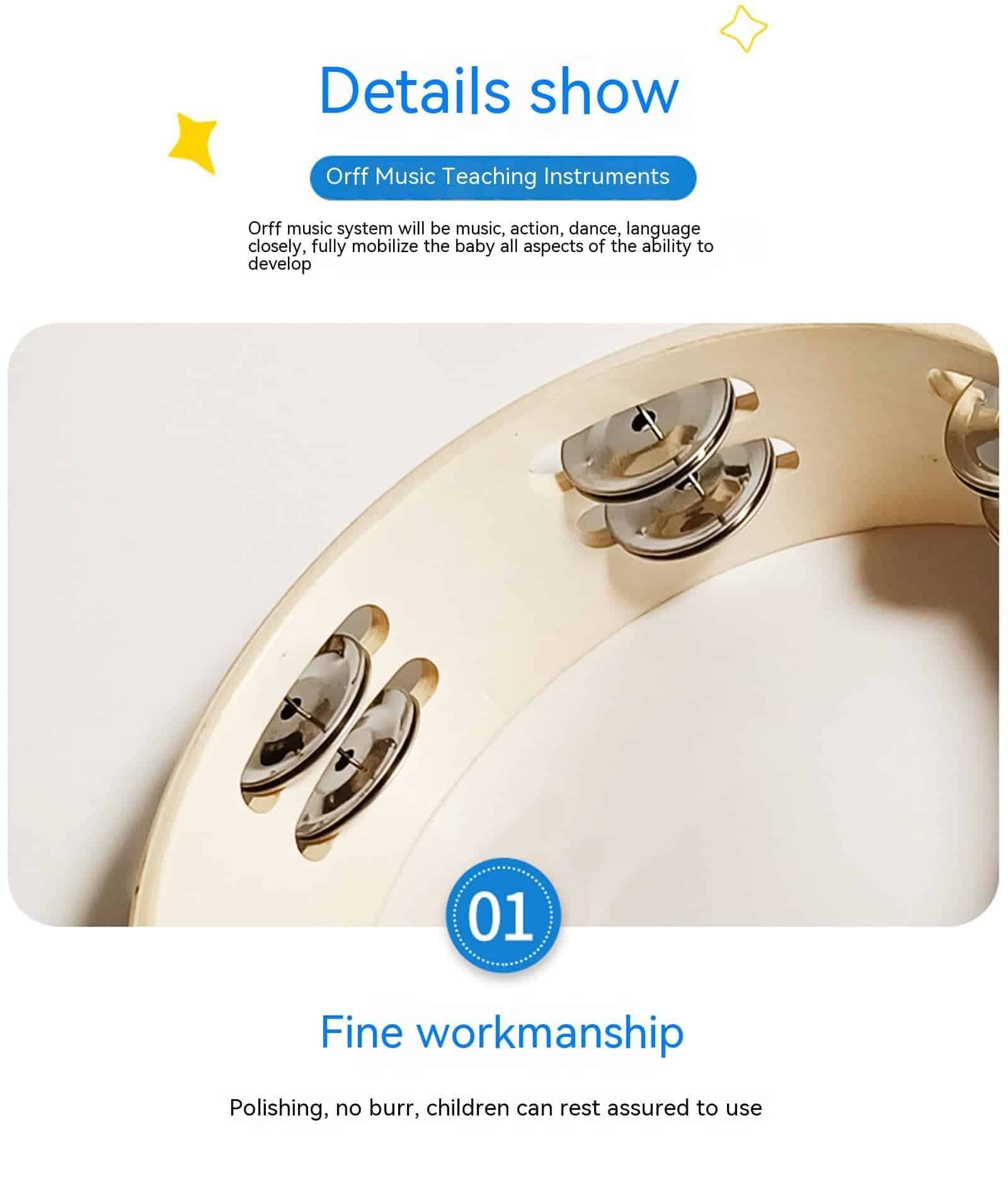 1 Pcs Pandereta Doble Filas Palomas Biblia Jingle Pandereta - Imagen 3