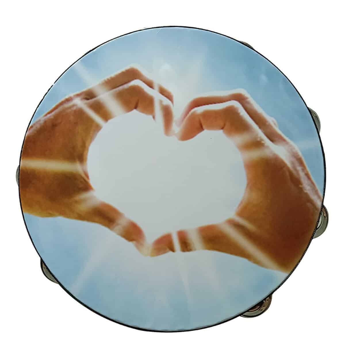 1 Pcs Pandereta Doble Filas Palomas Biblia Jingle Pandereta