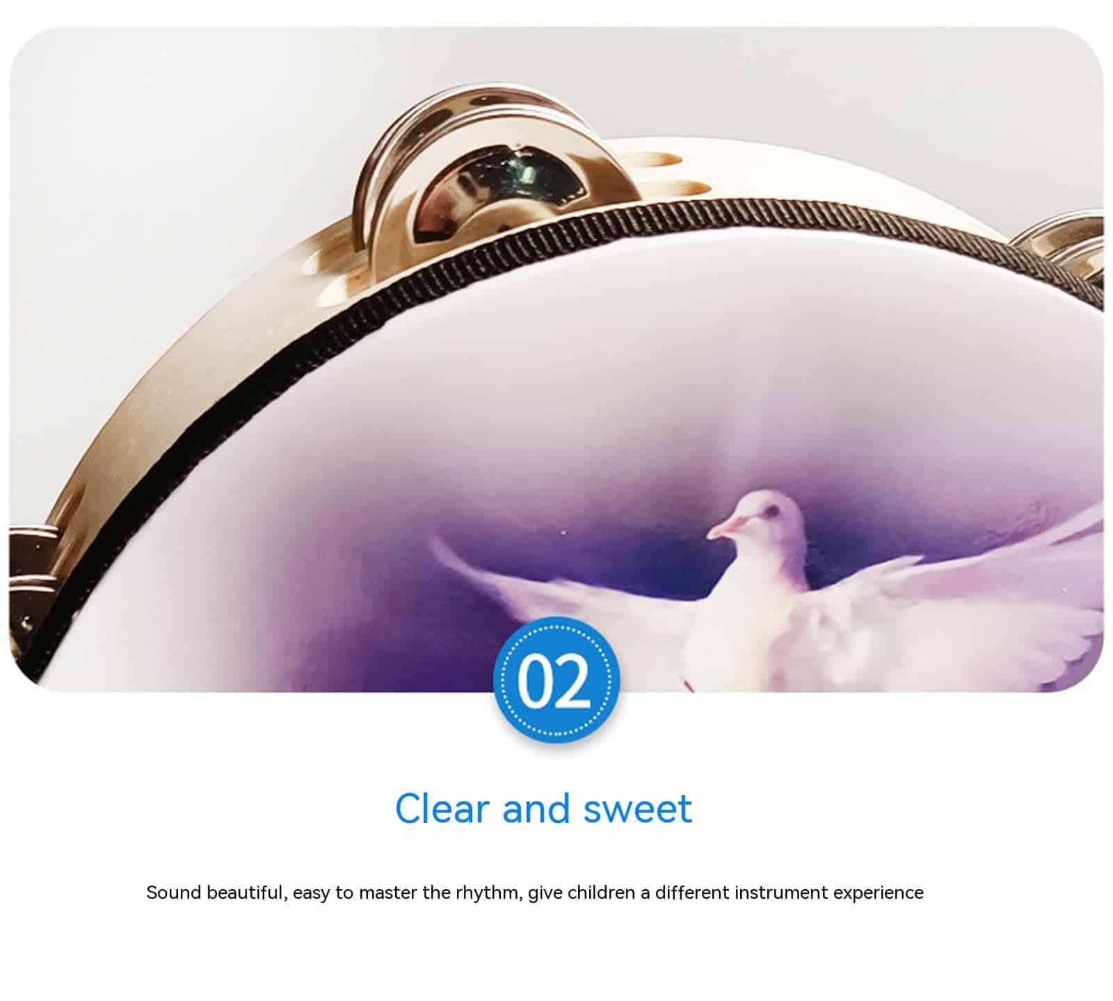 1 Pcs Pandereta Doble Filas Palomas Biblia Jingle Pandereta - Imagen 7