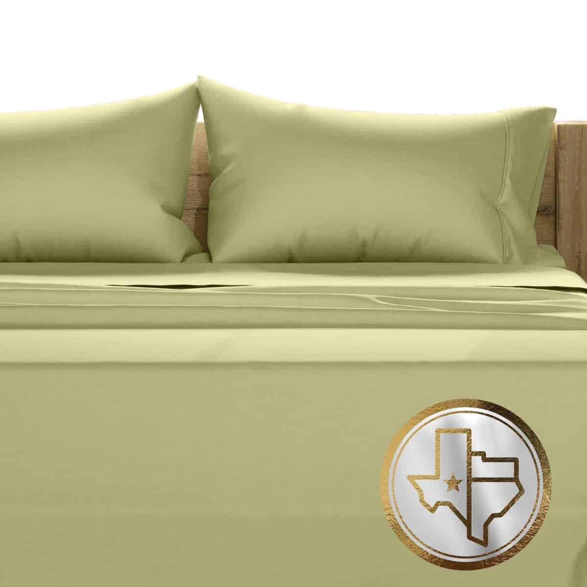 TEXAS LINEN CO. Juego de sábanas King -Verde Salvia