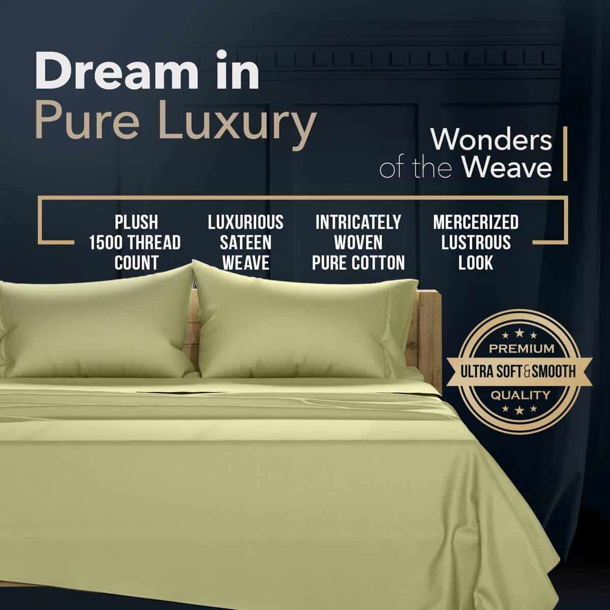 TEXAS LINEN CO. Juego de sábanas King -Verde Salvia - Imagen 4