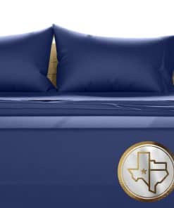 TEXAS LINEN CO. Juego de sábanas de algodón -Azul Marino