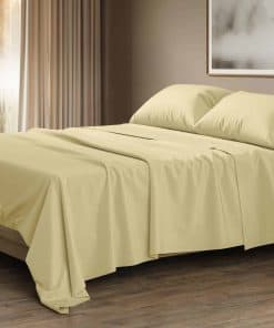 Juego de Sábanas 100% Algodón Egipcio Tamaño -Beige