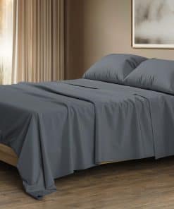 Juego de sábanas 100% algodón egipcio tamaño -Gris Oscuro