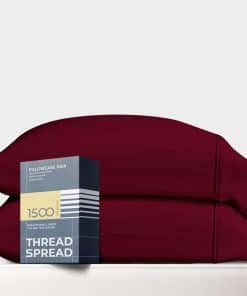 Juego de 2 Fundas de Almohada King Size de -Borgoña