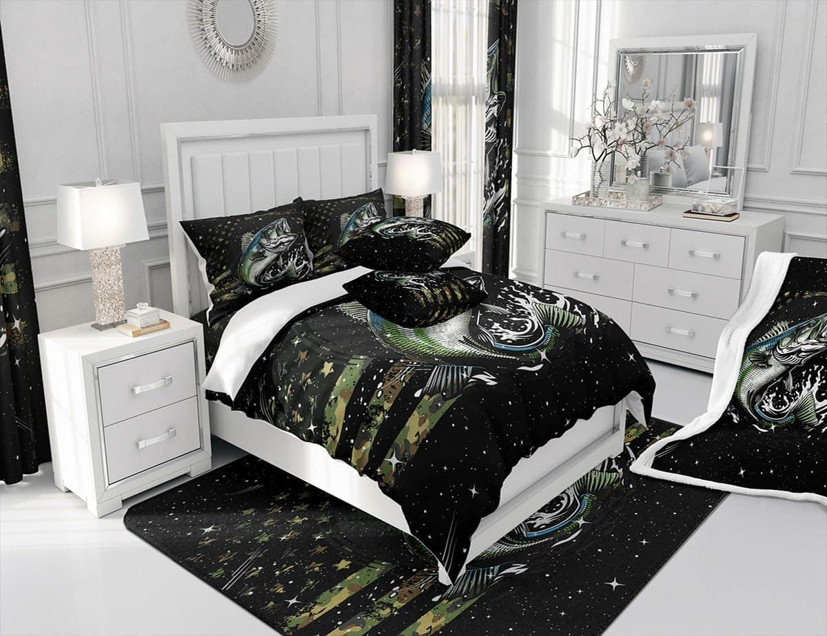 Juego de sábanas de pescado Pike Twin Size para niños y - Imagen 6