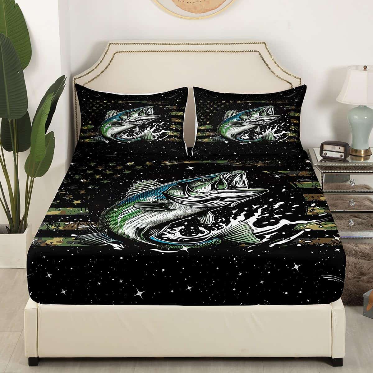 Juego de sábanas de pescado Pike Twin Size para niños y - Imagen 4