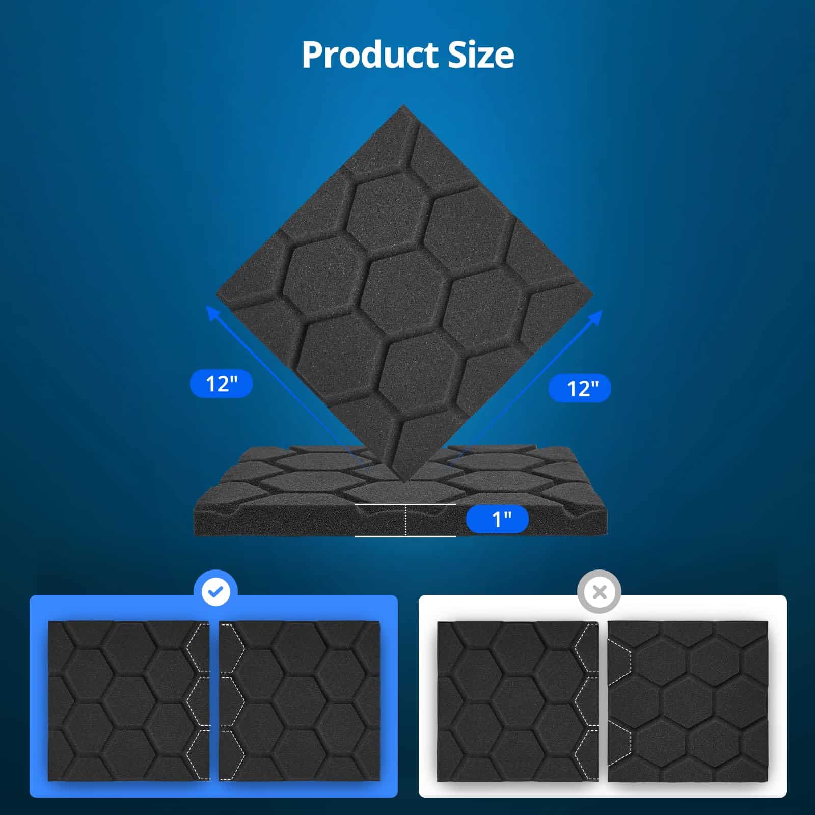 Paquete de 36 Paneles de Espuma Acústica para Paredes 1"X - Imagen 8