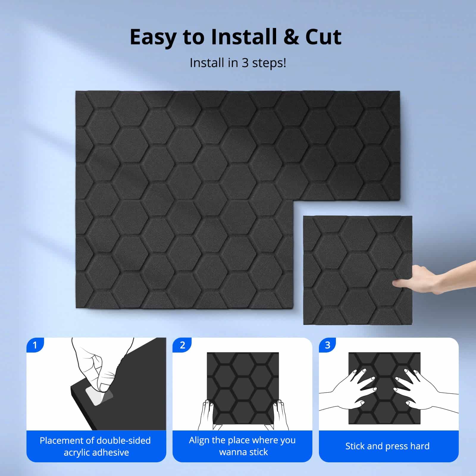 Paquete de 36 Paneles de Espuma Acústica para Paredes 1"X - Imagen 7