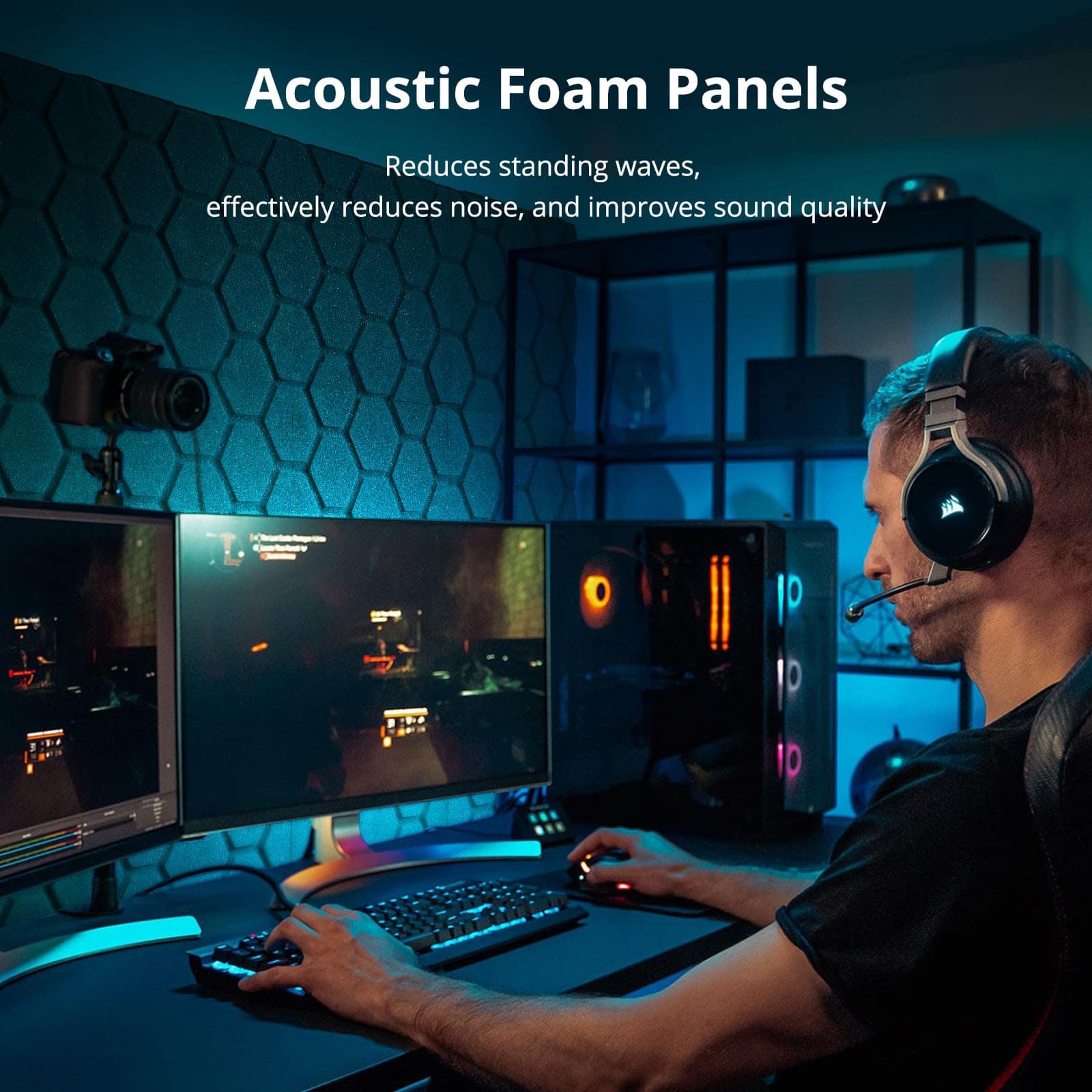 Paquete de 36 Paneles de Espuma Acústica para Paredes 1"X - Imagen 3