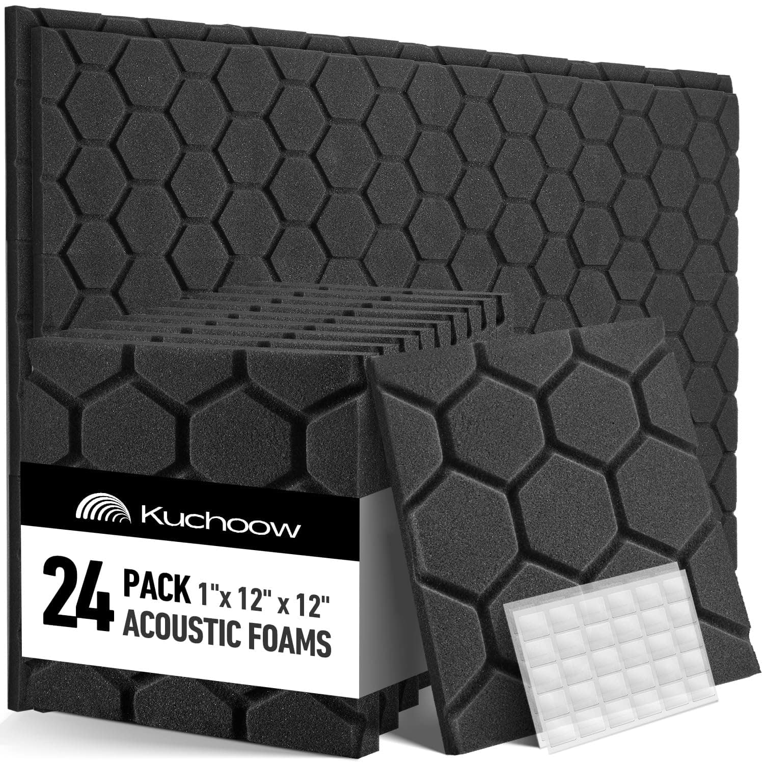 Paquete de 24 Paneles de Espuma Acústica para Paredes 1" X