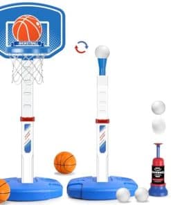 Erixazs Juego de Aro de Baloncesto para Niños y Tee Ball -