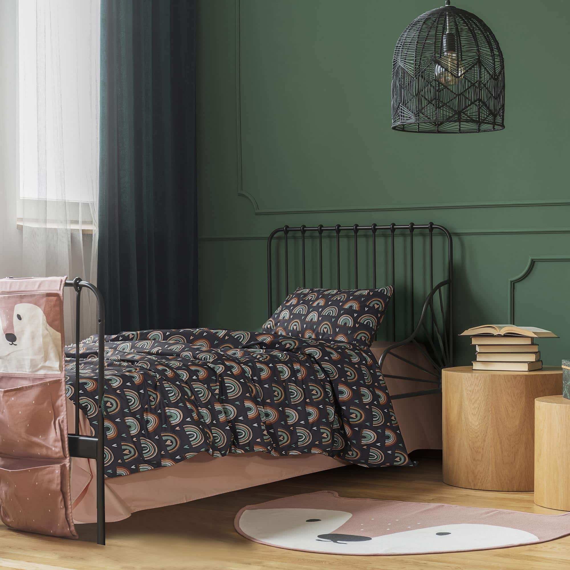 MUNDOLINDO Funda nórdica de algodón 100% Rainbow Boho para