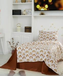 MUNDOLINDO Funda de edredón 100% algodón Rainbow Boho Funda