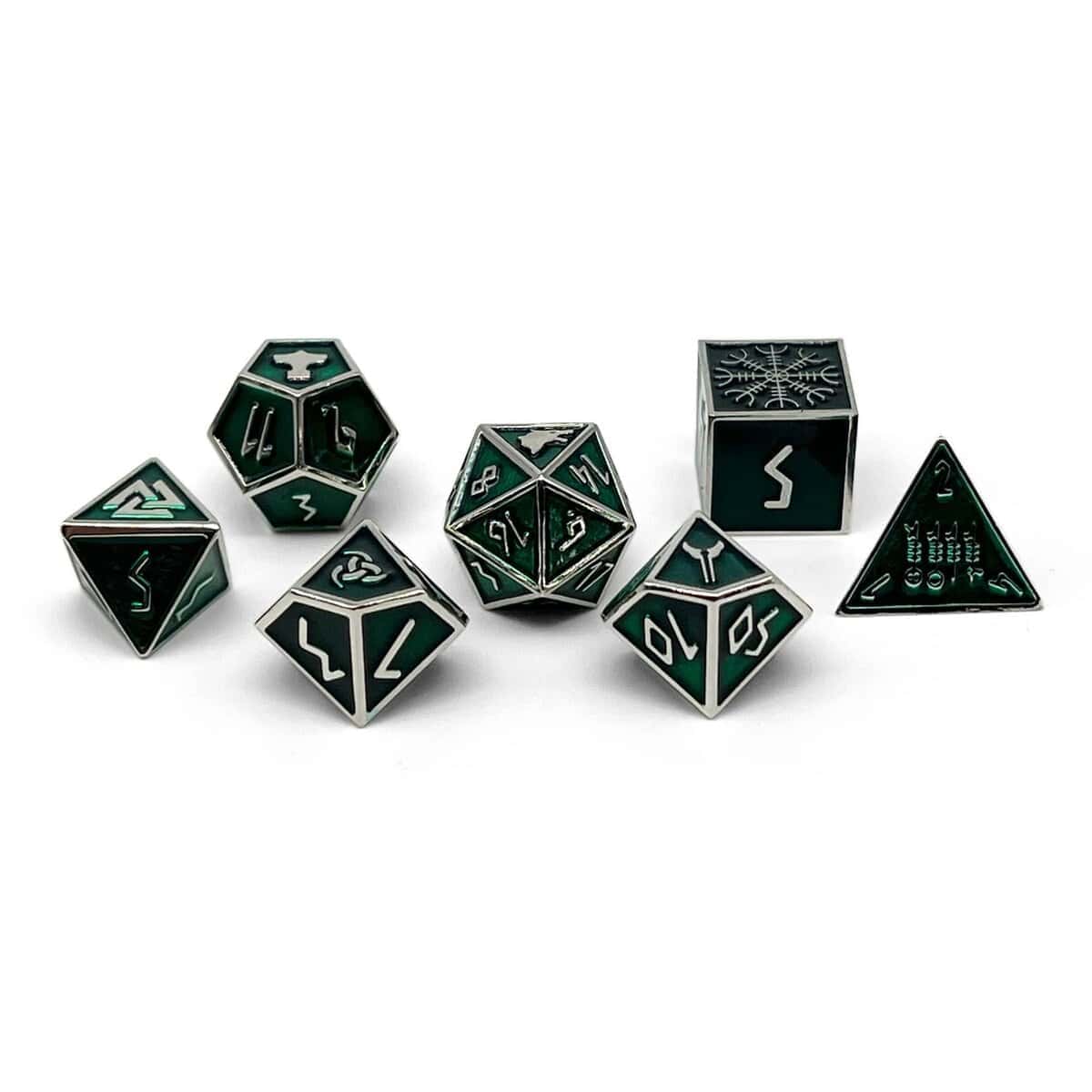 Conjunto de dados de metal Loki Norse Foundry: 7 piezas - Imagen 3