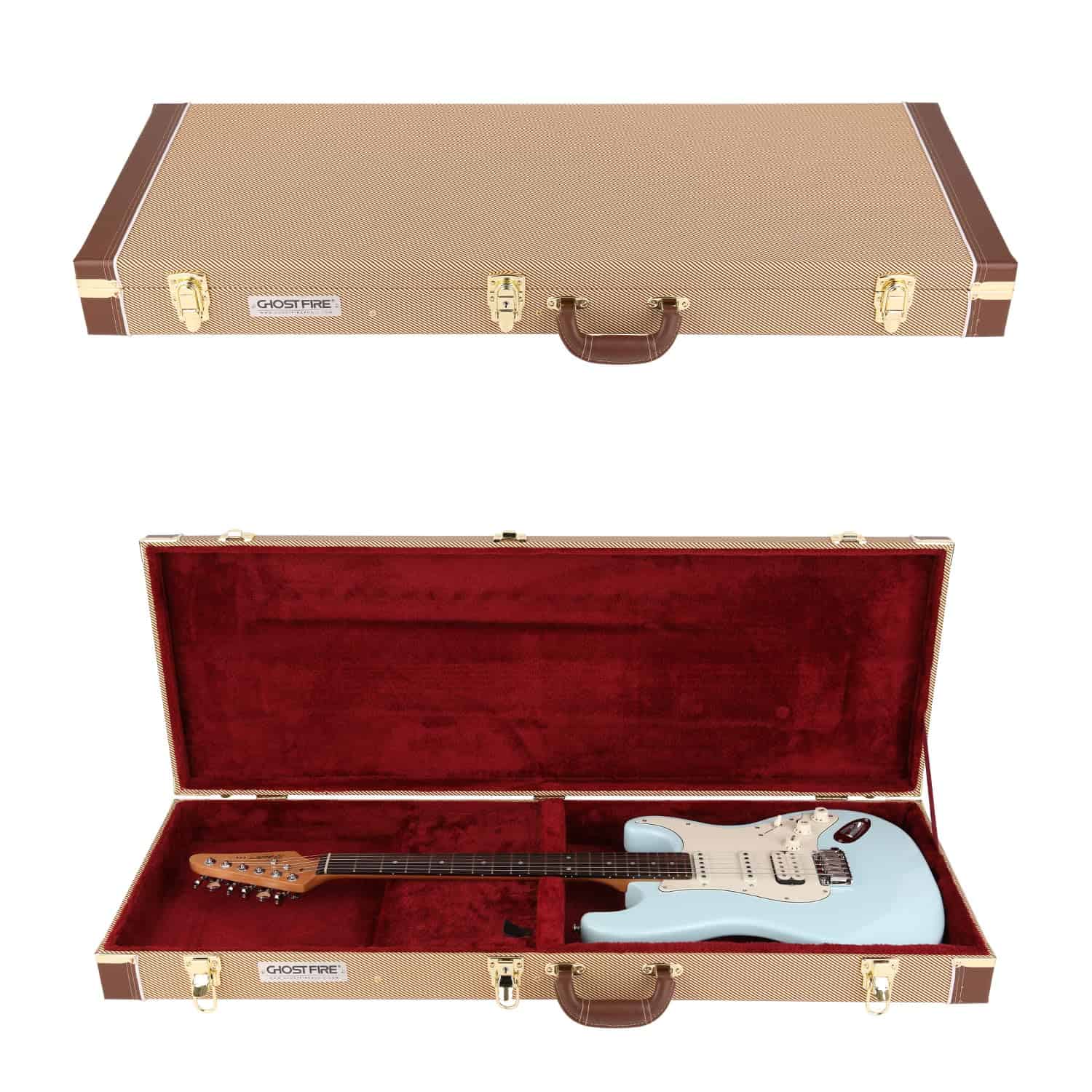 Estuche de guitarra eléctrica GHOSTFIRE de madera con