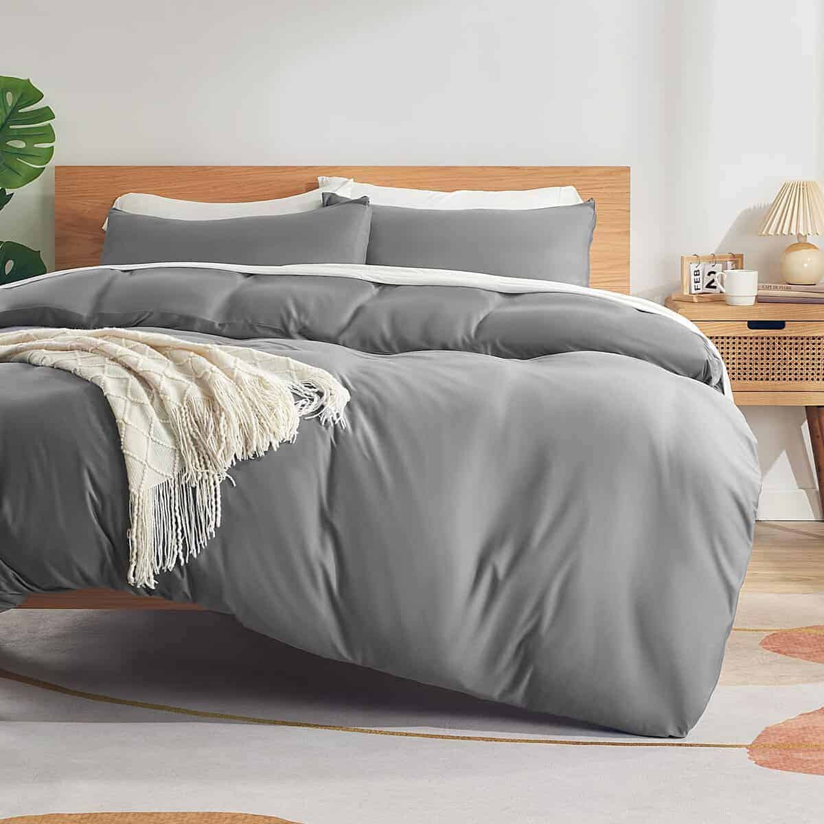 Juego de Funda Nórdica de Punto Jersey -Gris