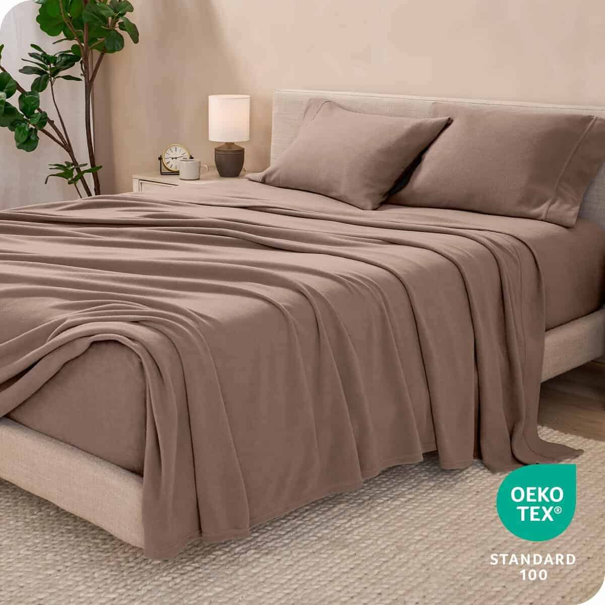 Juego de sábanas de franela súper suave Bare -Taupe - Imagen 7