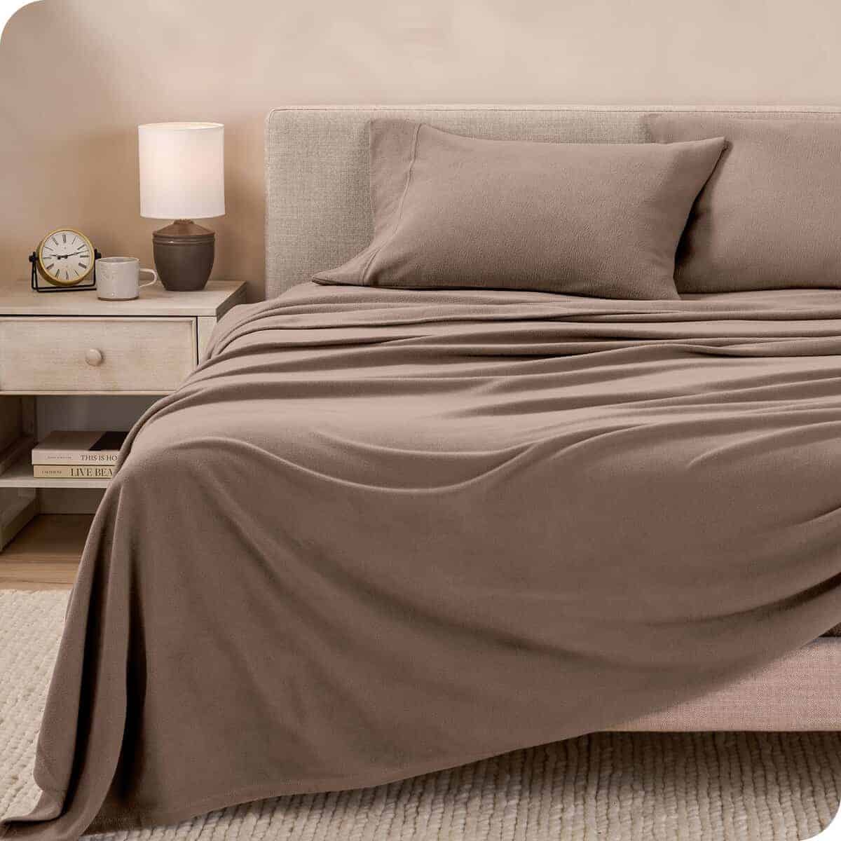 Juego de sábanas de franela súper suave Bare -Taupe - Imagen 3