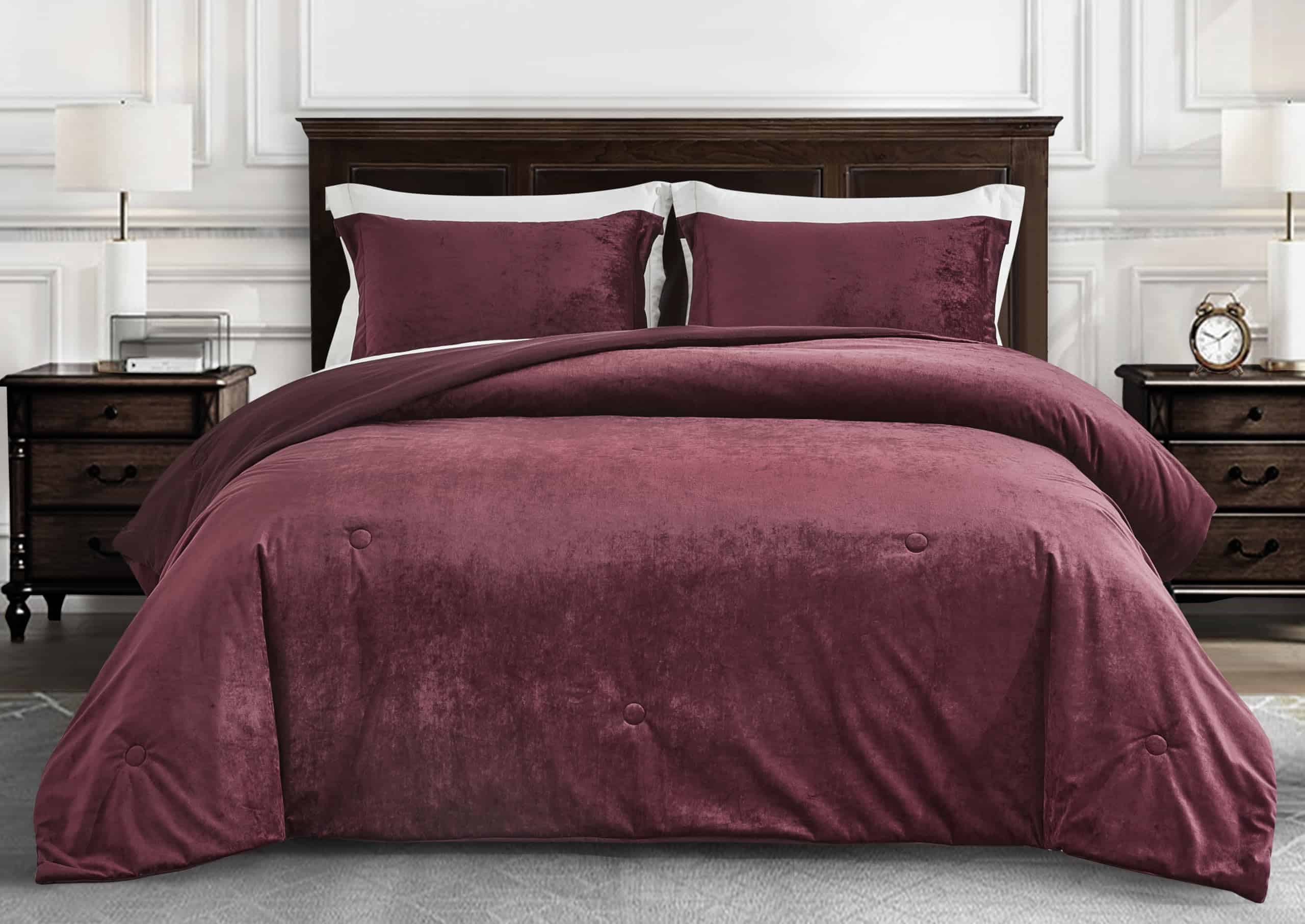 Juego de Edredón de Terciopelo Lux de 3 Piezas en Color - Imagen 3