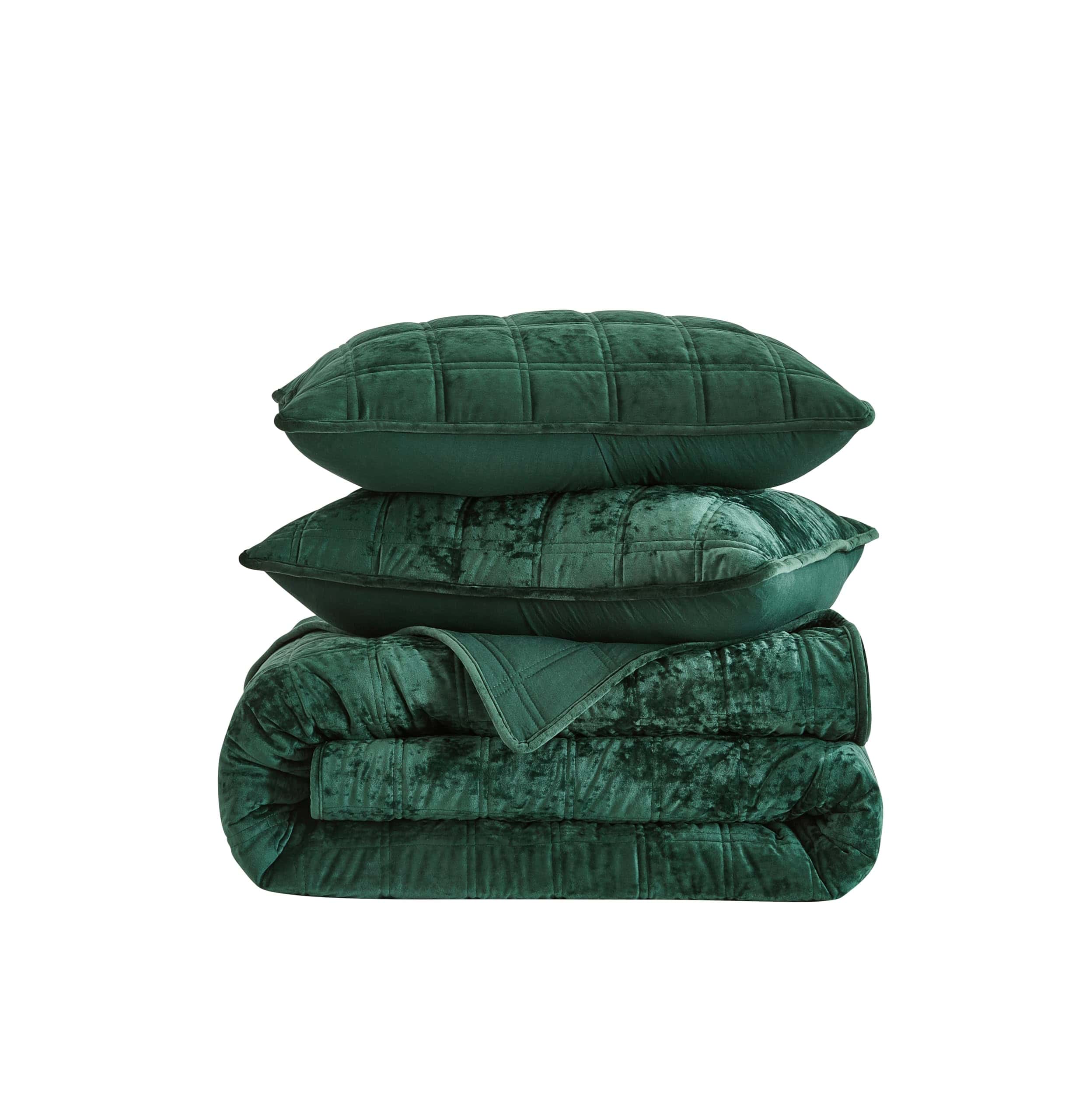 Juego de colcha de terciopelo Chezmoi -Forest Green - Imagen 10