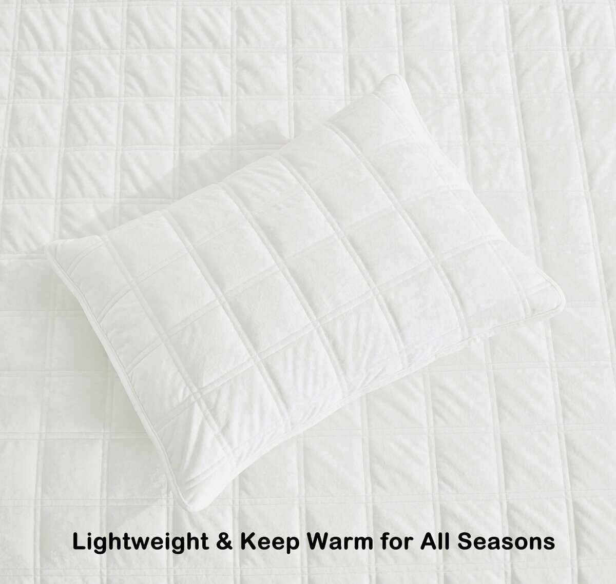 Juego de Colcha de Terciopelo Chezmoi -Blanco Crema - Imagen 7