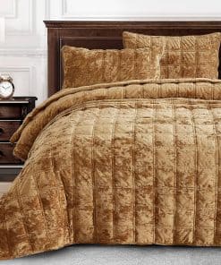 Chezmoi Collection Piers Juego de Colcha de Terciopelo