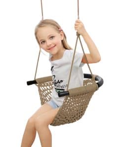 Hi-Na Asiento de columpio para niños con respaldo y manija,