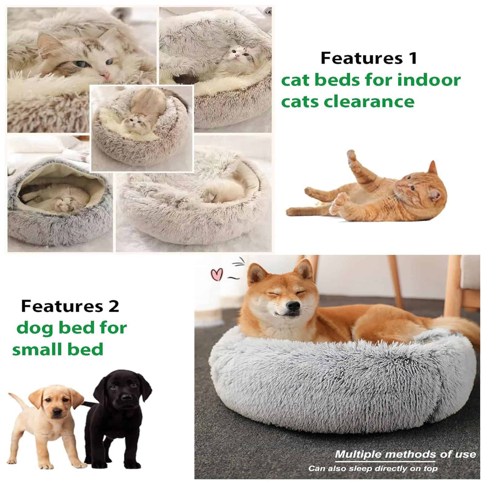 Cama calmante para perros Beskie, Cama de cueva para gatos - Imagen 7