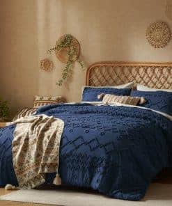 Juego de edredón tamaño King - Edredón azul marino tamaño