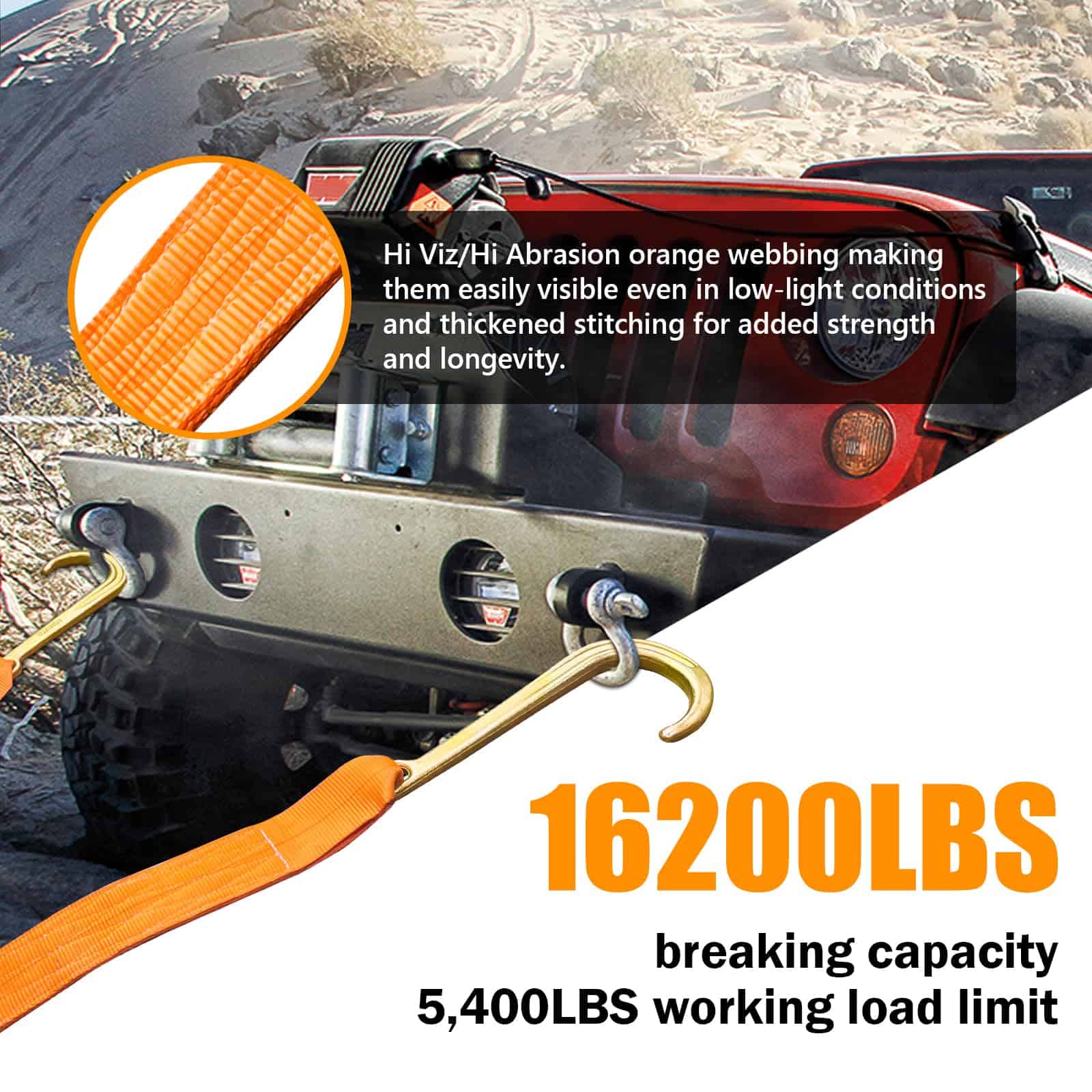 Cintas de Remolque SENKEYFE V Bridle, 3" x 24" V-Strap de - Imagen 5