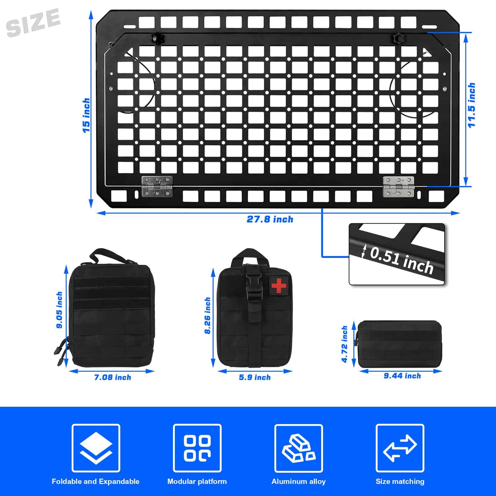 Mesa de Puerta Trasera Plegable para Ford Bronco 2021-2024 - Imagen 6