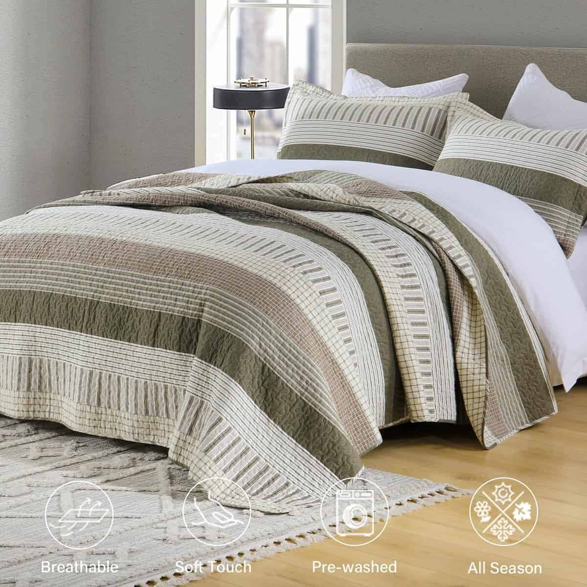 Colcha King Size Finlonte, Juego de Colcha King, Colcha de - Imagen 3