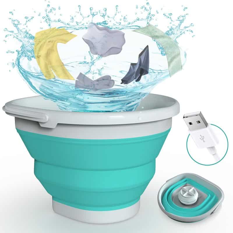 Lavadora Portátil, Mini Lavadora con Cubo -Gris Azul02