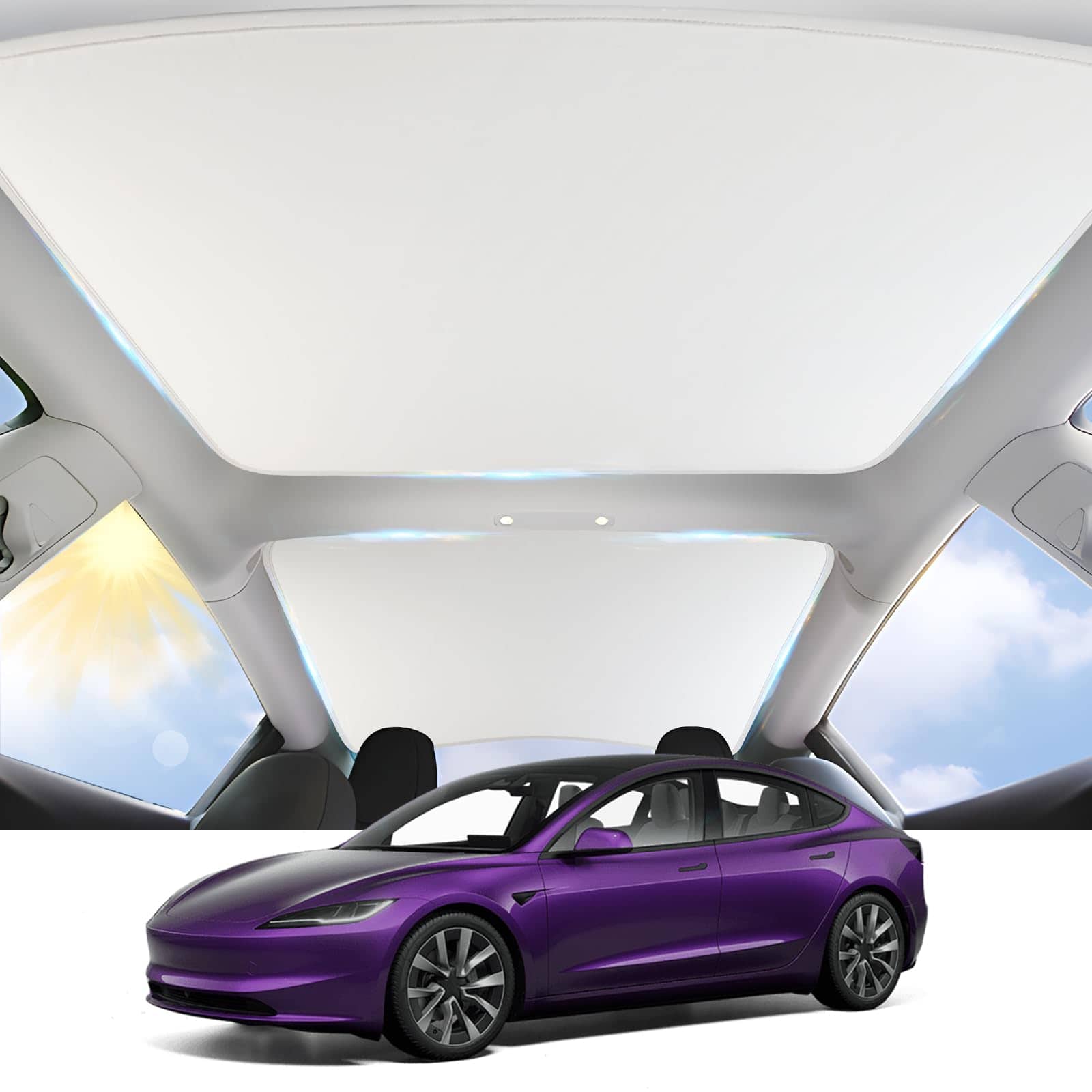 TSLDRV 2024 Nuevo Parasol para Techo para -Blanco