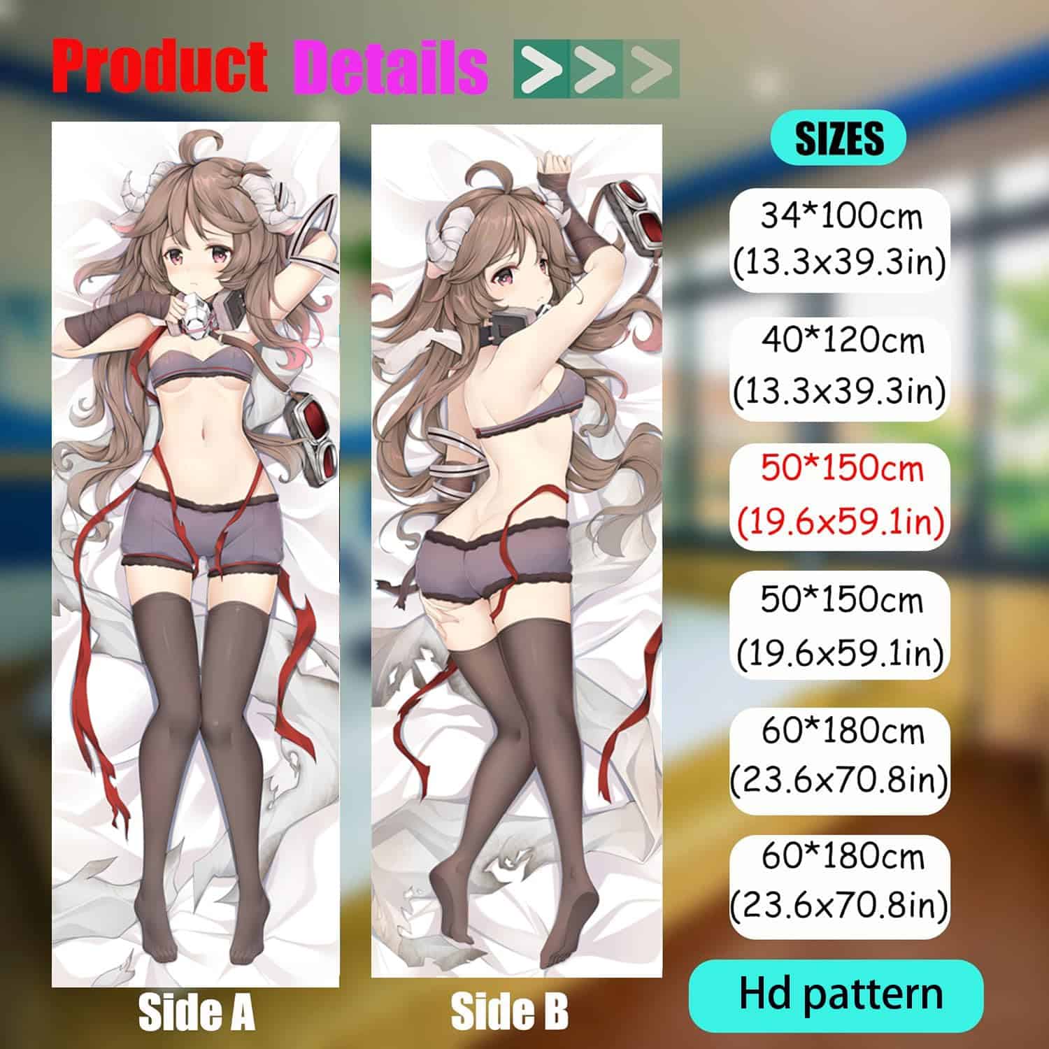 Funda de almohada ZQJYMXY Dakimakura Anime Arknights, - Imagen 4