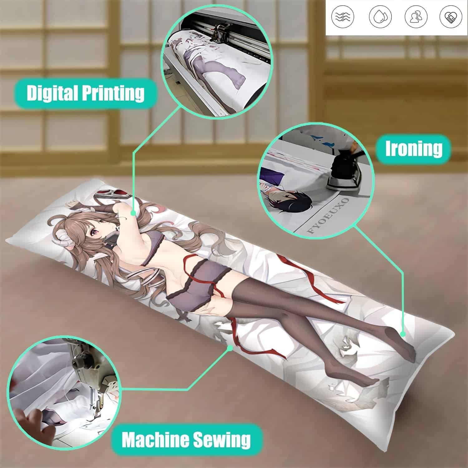 Funda de almohada ZQJYMXY Dakimakura Anime Arknights, - Imagen 5