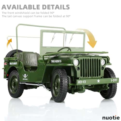 Modelo de Coche Jeep Willys MB 1/18 Vehículo Militar - Imagen 6