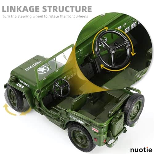 Modelo de Coche Jeep Willys MB 1/18 Vehículo Militar - Imagen 4