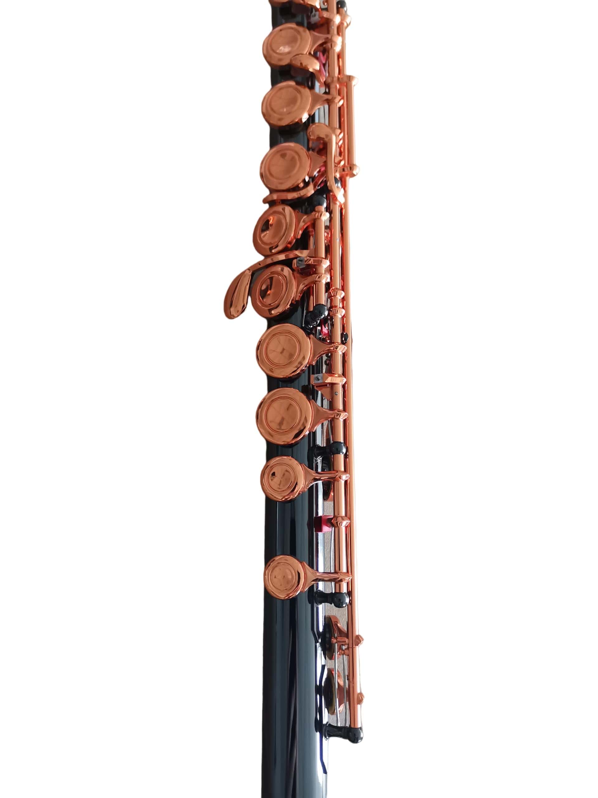 Flauta C KAYATA, Niquelada en Negro, Llaves en Oro Rosa, - Imagen 7
