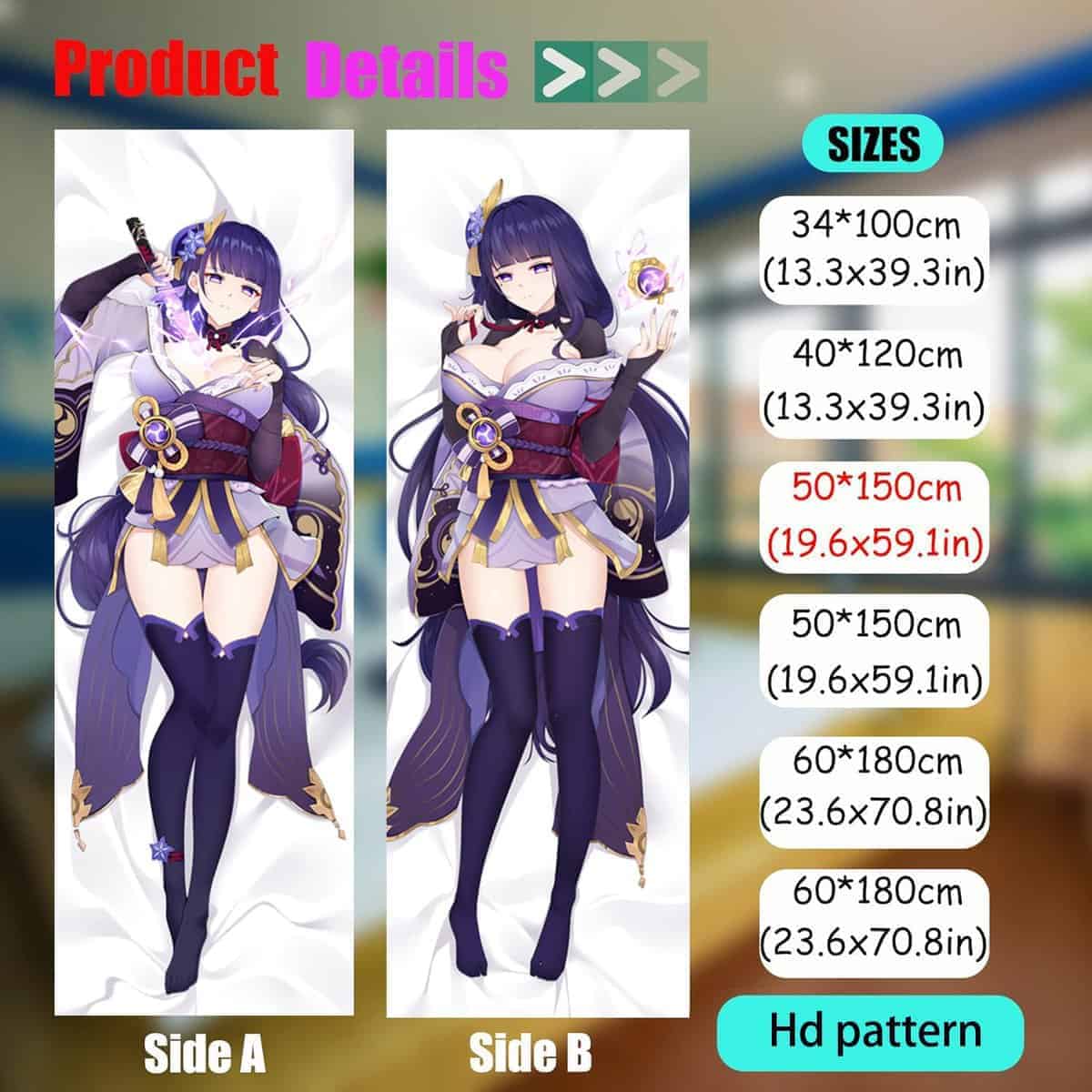 Funda de Cojín de Cuerpo Abrazable Anime Genshin Impact, - Imagen 4