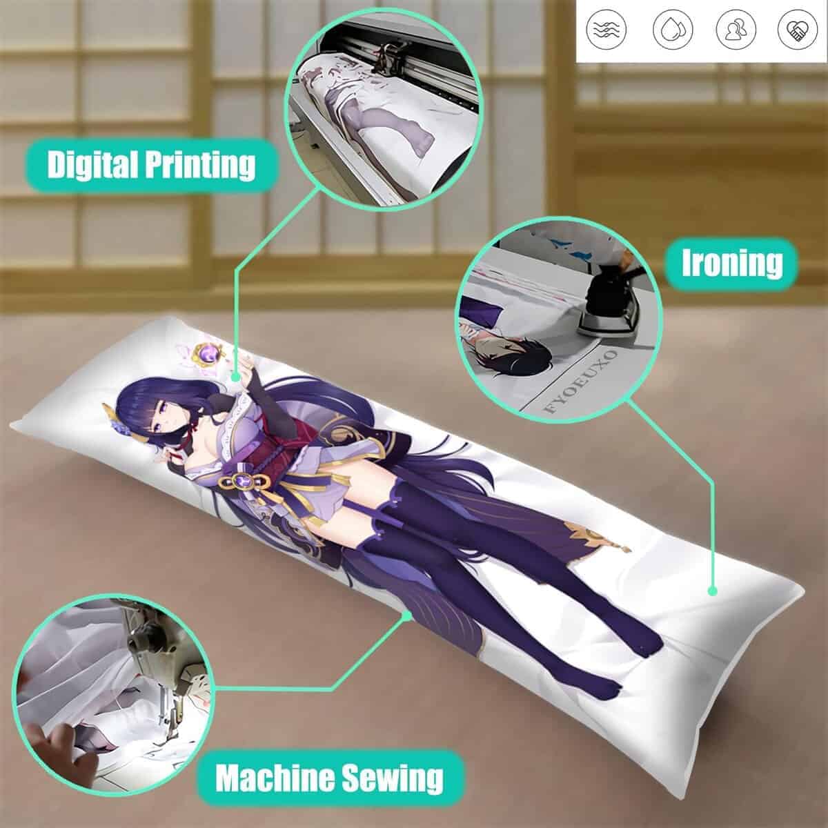 Funda de Cojín de Cuerpo Abrazable Anime Genshin Impact, - Imagen 5