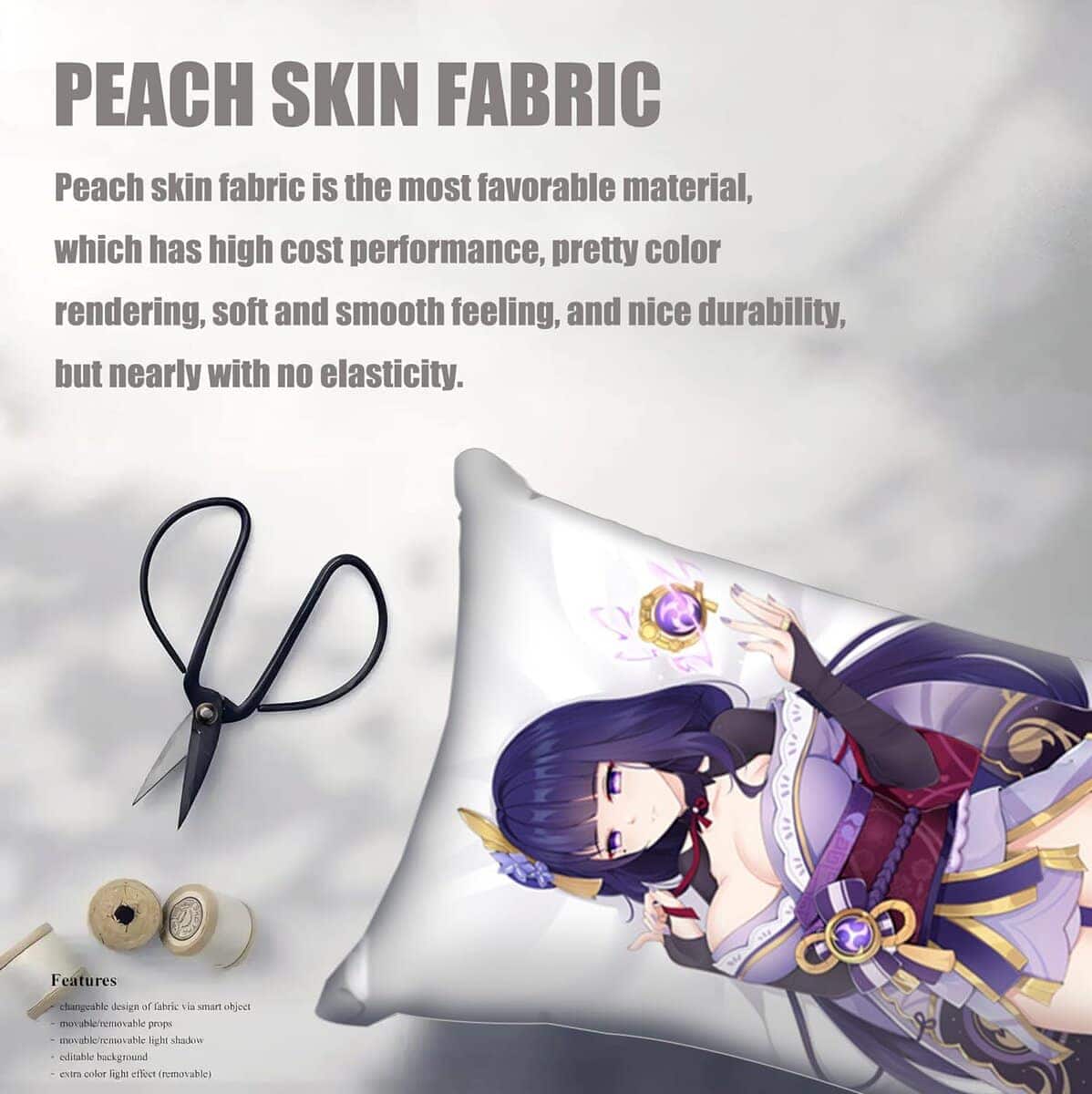 Funda de Cojín de Cuerpo Abrazable Anime Genshin Impact, - Imagen 3