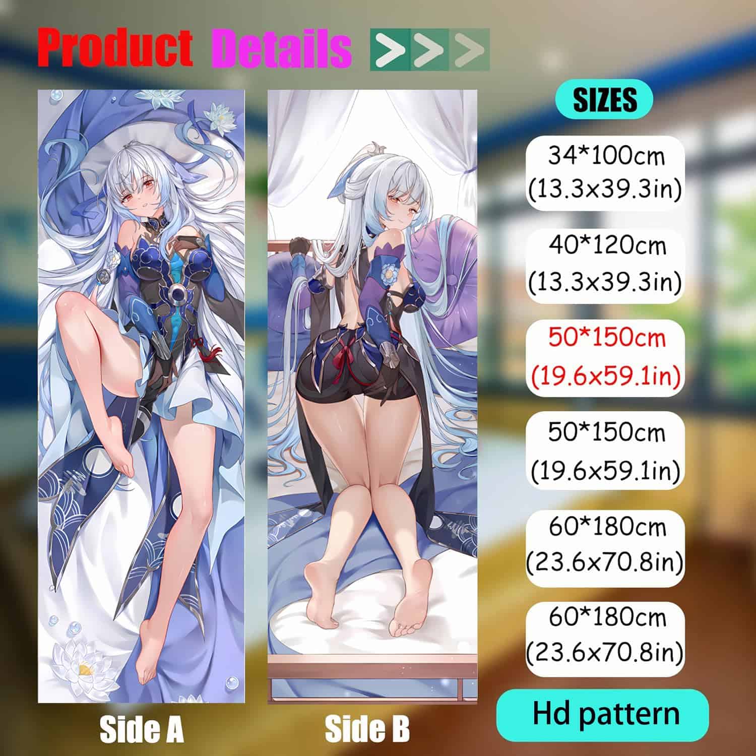 Funda de Almohada Cuerpo Completo ZQJYMXY Dakimakura Anime - Imagen 4